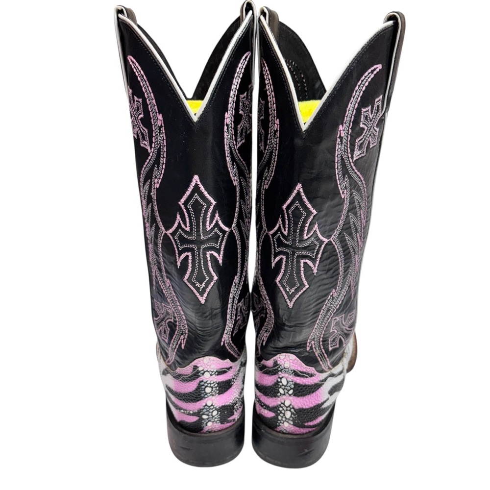 NOCONA TIGER STINGRAY PINK TIGER BOOTS SZ 7.5B - Picture 8 of 14
